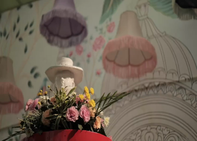 A Slow Motion Shot of an Indian Wedding Venue Decoration in India