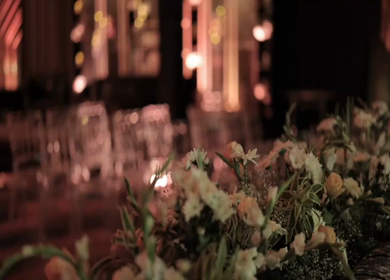 A Slow Motion Shot of an Indian Wedding Venue Decoration in India