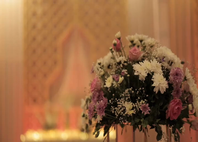 A Slow Motion Shot of an Indian Wedding Venue Decoration in India