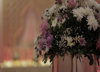 A Slow Motion Shot of an Indian Wedding Venue Decoration in India