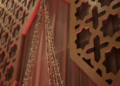 A Slow Motion Shot of an Indian Wedding Venue Decoration in India