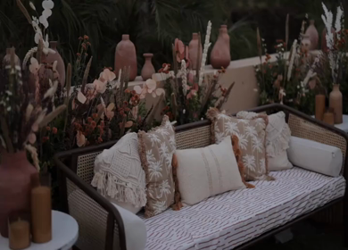 A Slow Motion Shot of an Indian Wedding Venue Decoration in India