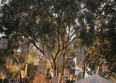 A Slow Motion Shot of an Indian Wedding Venue Decoration in India