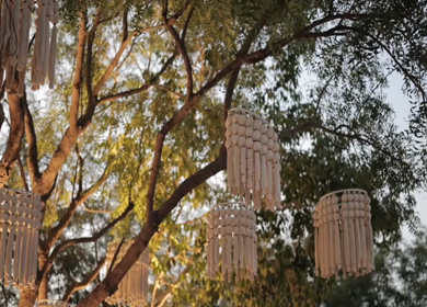 A Slow Motion Shot of an Indian Wedding Venue Decoration in India