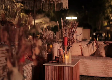 A Slow Motion Shot of an Indian Wedding Venue Decoration in India