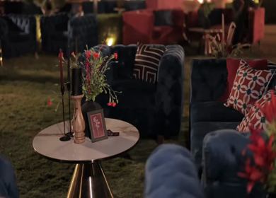 A Slow Motion Shot of an Indian Wedding Venue Decoration in India