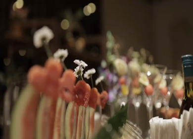 A Slow Motion Shot of an Indian Wedding Venue Decoration in India