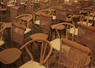 A Slow Motion Shot of an Indian Wedding Venue Decoration in India