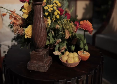 A Slow Motion Shot of an Indian Wedding Venue Decoration in India