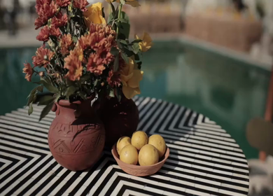 A Slow Motion Shot of an Indian Wedding Venue Decoration in India