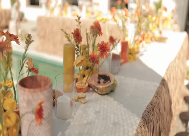A Slow Motion Shot of an Indian Wedding Venue Decoration in India