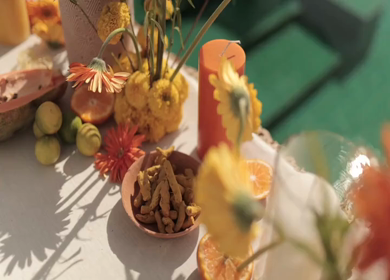 A Slow Motion Shot of an Indian Wedding Venue Decoration in India