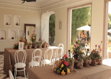 A Slow Motion Shot of an Indian Wedding Venue Decoration in India