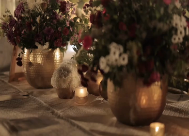 A Slow Motion Shot of an Indian Wedding Venue Decoration in India