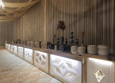 A Slow Motion Shot of an Indian Wedding Venue Decoration in India