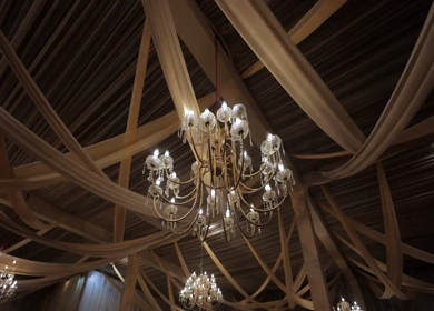 A Slow Motion Shot of an Indian Wedding Venue Decoration in India