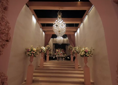 A Slow Motion Shot of an Indian Wedding Venue Decoration in India