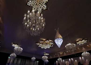 A Slow Motion Shot of an Indian Wedding Venue Decoration in India