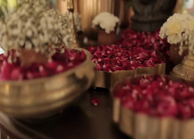 A Slow Motion Shot of an Indian Wedding Venue Decoration in India