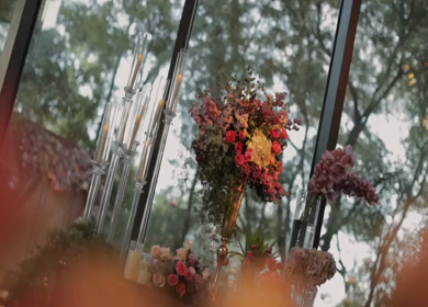 A Slow Motion Shot of an Indian Wedding Venue Decoration in India