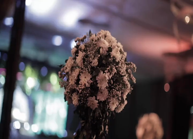 A Slow Motion Shot of an Indian Wedding Venue Decoration in India