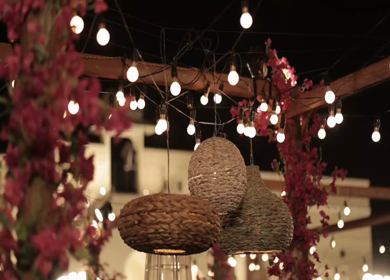 A Slow Motion Shot of an Indian Wedding Venue Decoration in India