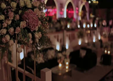 A Slow Motion Shot of an Indian Wedding Venue Decoration in India
