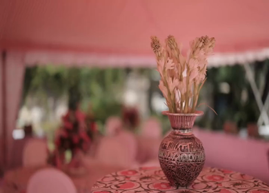 A Slow Motion Shot of an Indian Wedding Venue Decoration in India