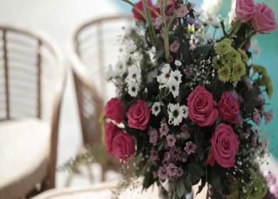 A Slow Motion Shot of an Indian Wedding Venue Decoration in India