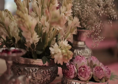 A Slow Motion Shot of an Indian Wedding Venue Decoration in India