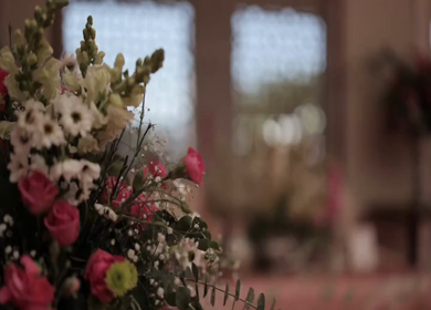 A Slow Motion Shot of an Indian Wedding Venue Decoration in India