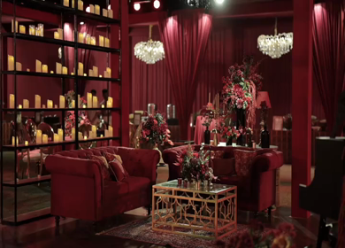 A Slow Motion Shot of an Indian Wedding Venue Decoration in India