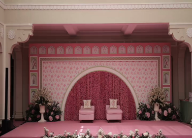 A Slow Motion Shot of an Indian Wedding Venue Decoration in India