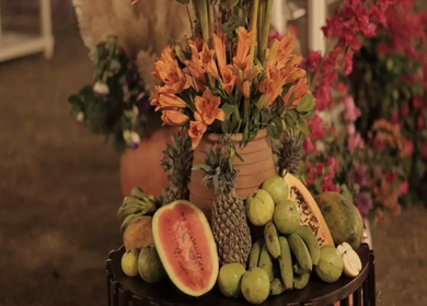 A Slow Motion Shot of an Indian Wedding Venue Decoration in India