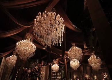 A Slow Motion Shot of an Indian Wedding Venue Decoration in India