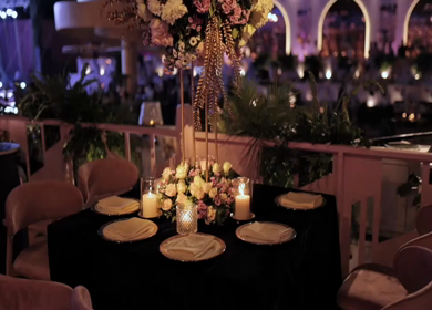 A Slow Motion Shot of an Indian Wedding Venue Decoration in India