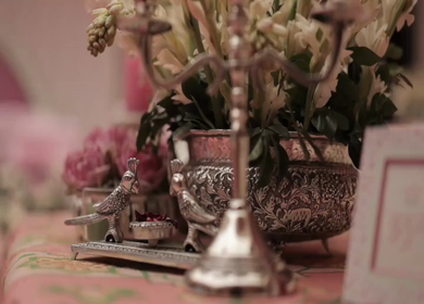 A Slow Motion Shot of an Indian Wedding Venue Decoration in India