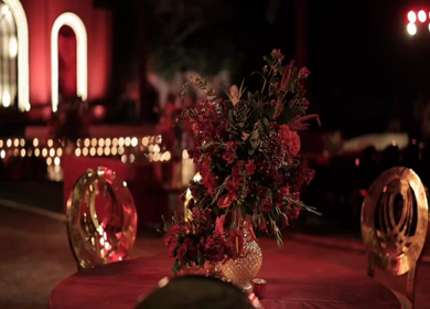 A Slow Motion Shot of an Indian Wedding Venue Decoration in India