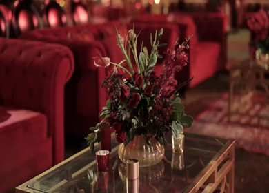 A Slow Motion Shot of an Indian Wedding Venue Decoration in India