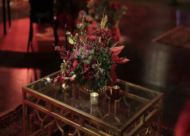 A Slow Motion Shot of an Indian Wedding Venue Decoration in India