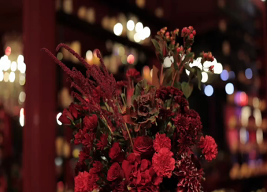 A Slow Motion Shot of an Indian Wedding Venue Decoration in India