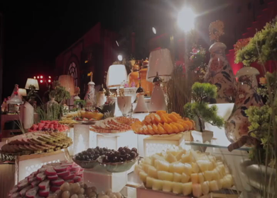 A Slow Motion Shot of an Indian Wedding Venue Decoration in India
