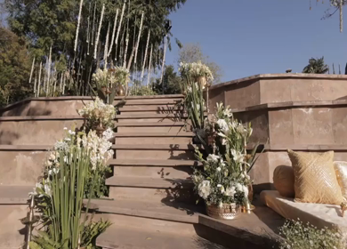 A Slow Motion Shot of an Indian Wedding Venue Decoration in India