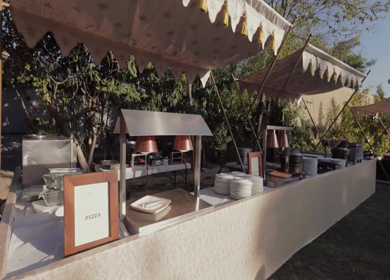 A Slow Motion Shot of an Indian Wedding Venue Decoration in India