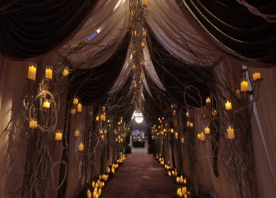 A Slow Motion Shot of an Indian Wedding Venue Decoration in India