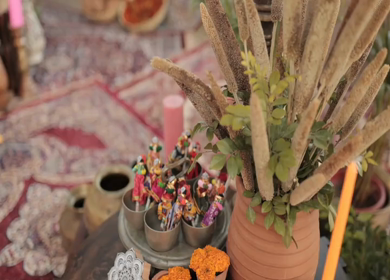 A Slow Motion Shot of an Indian Wedding Venue Decoration in India
