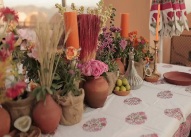 A Slow Motion Shot of an Indian Wedding Venue Decoration in India