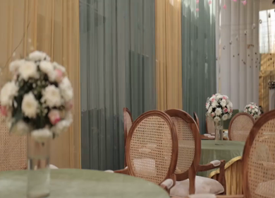 A Slow Motion Shot of an Indian Wedding Venue Decoration in India