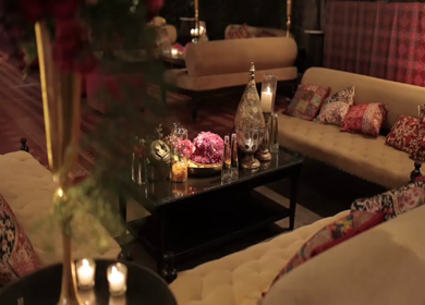 A Slow Motion Shot of an Indian Wedding Venue Decoration in India