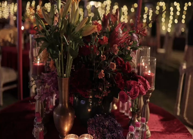 A Slow Motion Shot of an Indian Wedding Venue Decoration in India
